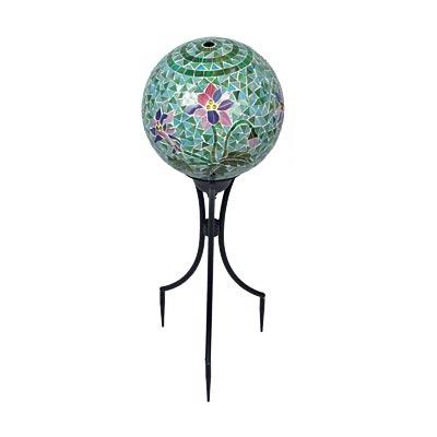 Mosaic Floral Gazing Ball Urn