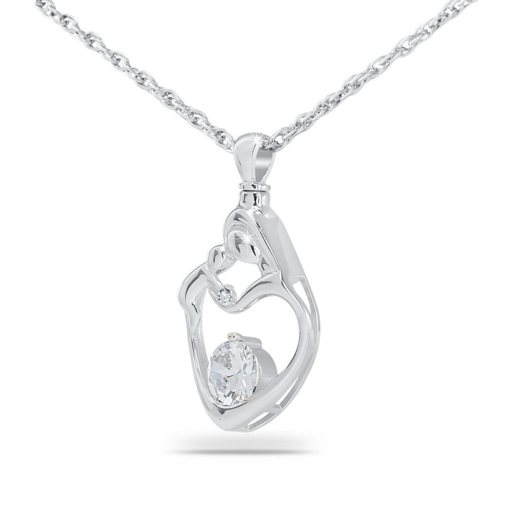 Mother and Child Stone Silver Pendant