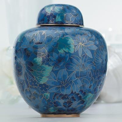 Blue Sapphire Cloisonne Urn