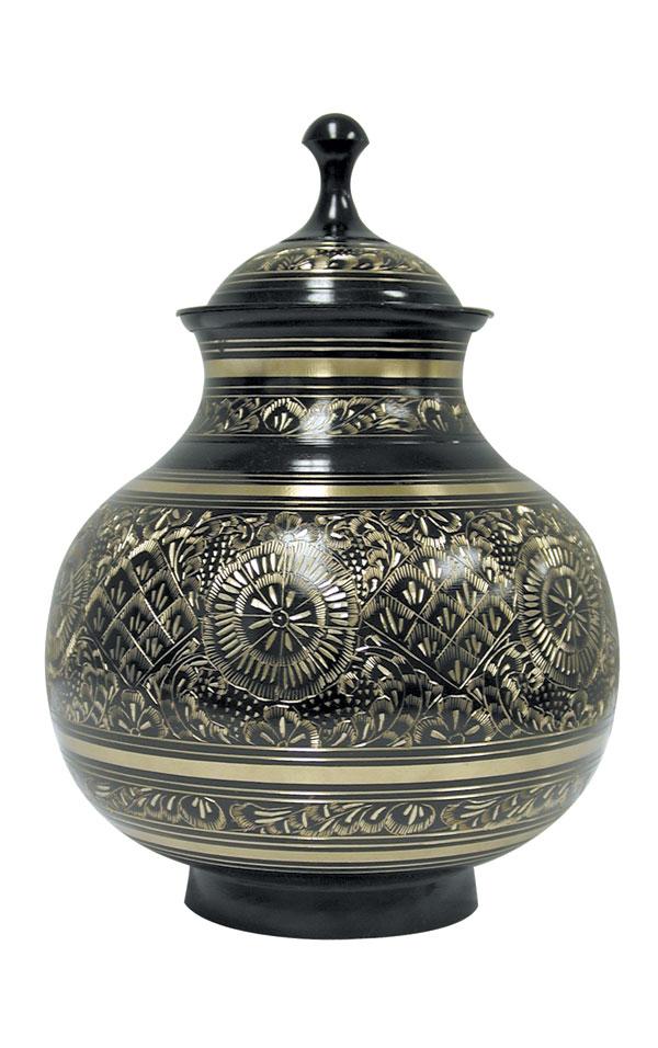 Black Engraved Urn