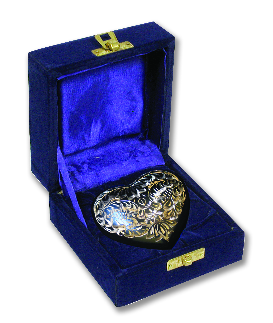 Black & Gold Heart Keepsake Urn