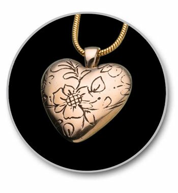 Bronze Floral Heart Pendant