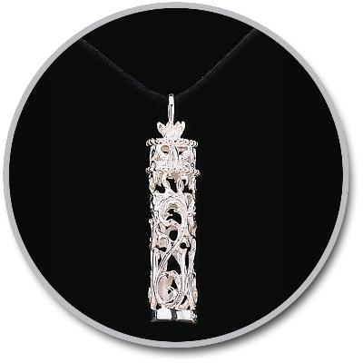Glass Cylinder Silver Chromate Pendant