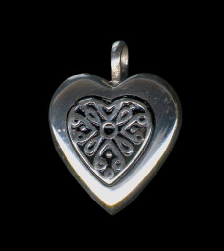 Sterling Silver Heart Silver Insert Pendant